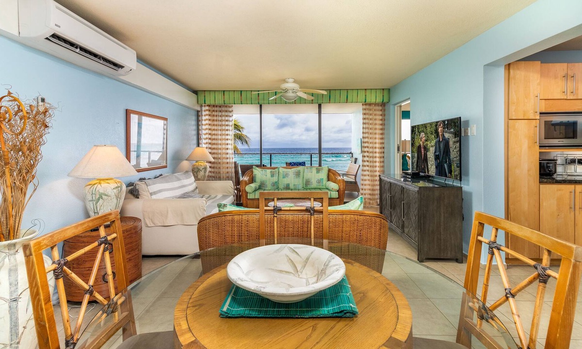 Dover Condo | Stunning Beachfront Condo with Hypnotic Sea Views & pool. Full AC & wi-fi.