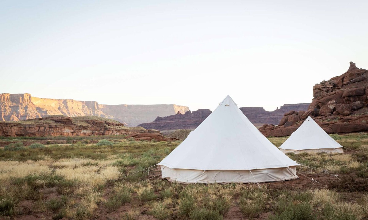 Moab House | Triple Tent with Shared Bathroom - Nestled among the Abajo Mountains.