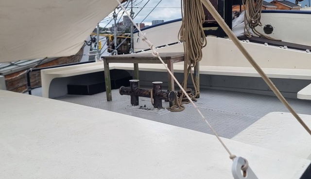 Authentic and fully sustainable sailing ship Amsterdam in Amsterdam