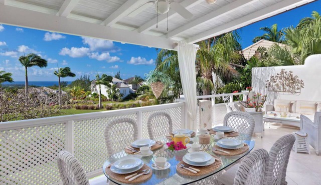 Beautiful Villa with views of the golf course and the Caribbean Sea.