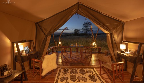 Deluxe Tent, 2 Twin Beds, Private Bathroom, Park View